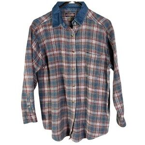 NORTH CREST Vintage Handmade Navy Floral Button Up Size M